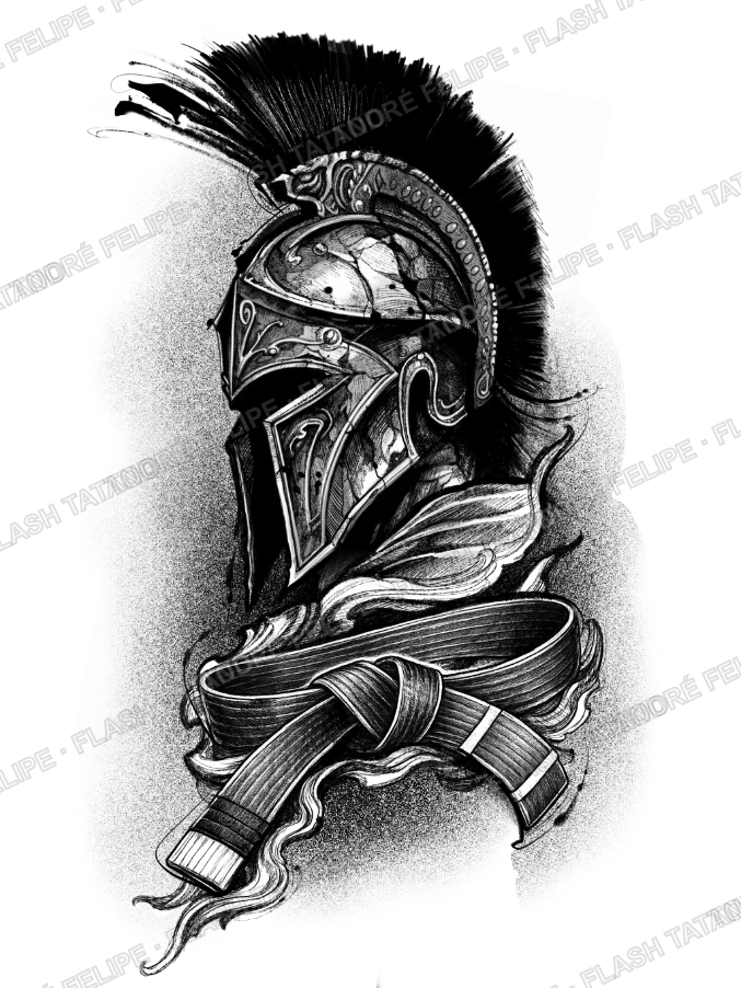 Desenho Espartano e jiu-jítsu